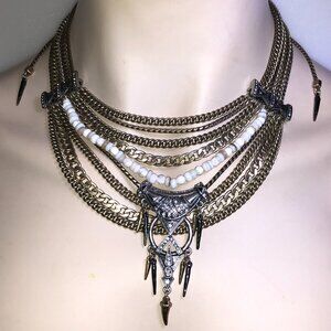 CHLOE + ISABEL Warrior Queen Multi-Chain Statement Collar - N570MEGS